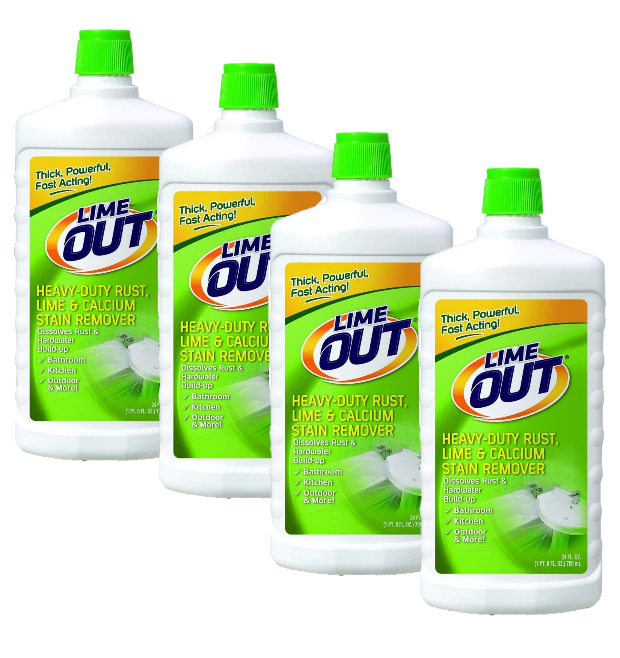 Summit Brands Lime Out Heavy-Duty Rust, Lime & Calcium Stain Remover, 24 Fl. Oz. Bottle, Pack of 4