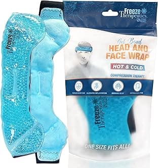 USA Merchant | Hot/Cold Plush Gel Bead Migraine Wrap| Freeze Therapeutics by L'AUTRE PEAU | Reusable Ice Packs with Flexible Beads | for Tension, Headaches, Sinus Pain, Congestion & Stress Relief