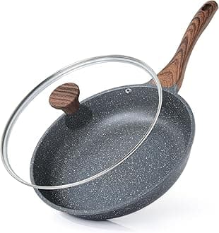SENSARTE Nonstick Frying Pan Skillet with Lid, Omelet Pan with Cover, Healthy Cooking Chef's Pan, Kitchen non stick Pan, Free of Intentionally Added PFOA (10inch + Glass Lid)