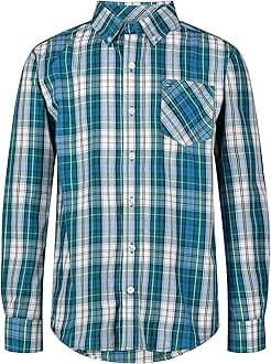 Tommy Hilfiger Boys' Long Sleeve Woven Button-down Shirt, Lightweight & Breathable