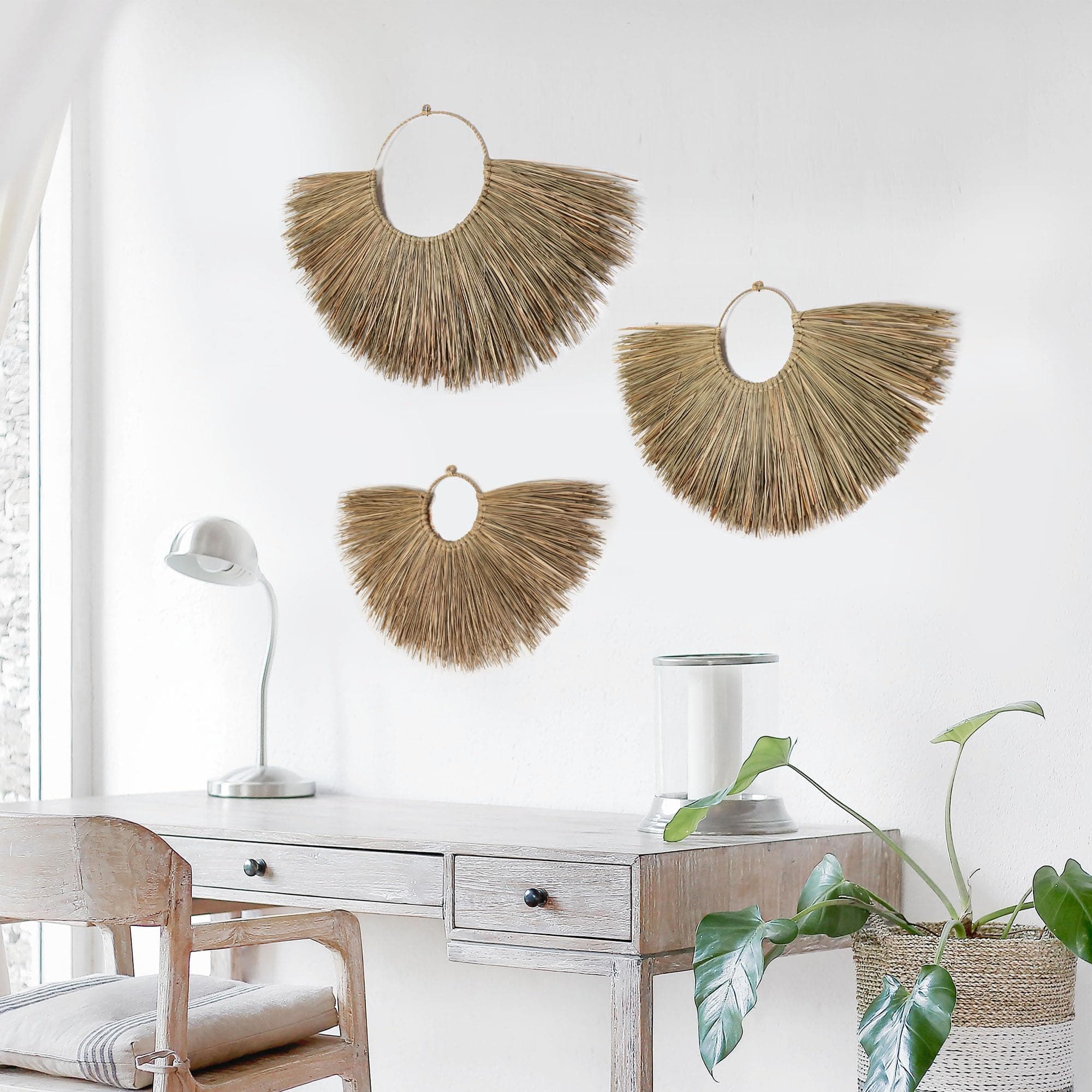 Seagrass Wall Decor Fans