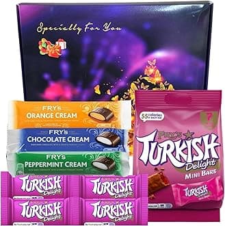 Turkish Delight Milk Chocolate Christmas Hamper – Festive Gift Box with Mini Delights & Dairy Milk Bar | Xmas Eve Presents for Women, Men, Kids, Friends & Loved Ones