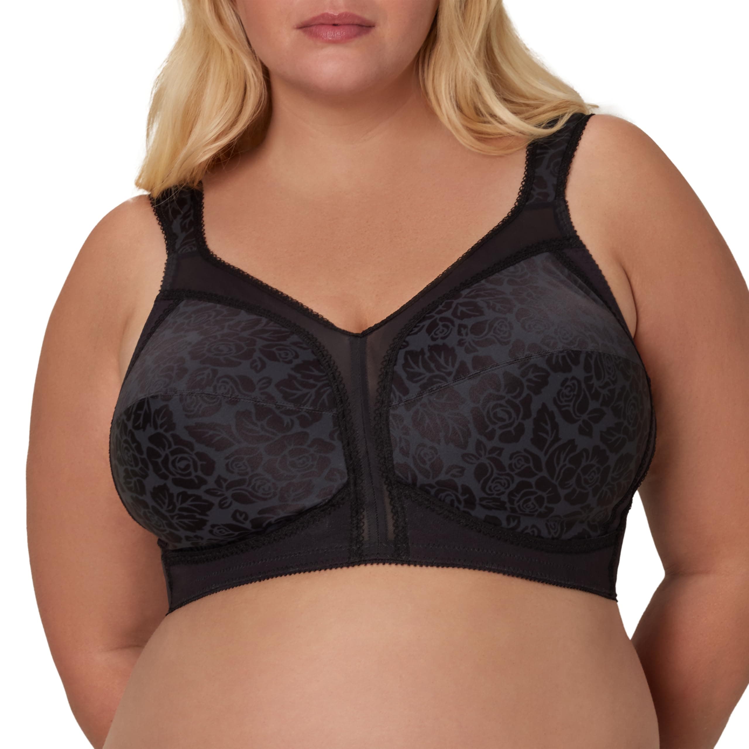 Women's Wireless Bra, 18 Hour Plus-Size Bras Available, Full Coverage, Smoothing, 4693, Single or 2-Pack