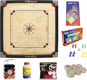 Carrom Board 32 INCH Full Size Cut Pocket with 1.5" Border & 3 mm Ply (Economy) with STRICKER & Accessories and Vista 11 INCH Ludo Snakes and Ladder