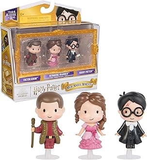 Harry Potter, Micro Magical Moments Year 4 Figure Set with Harry, Hermione, Viktor Krum & Display Case, Kids Toys for Ages 6 and up