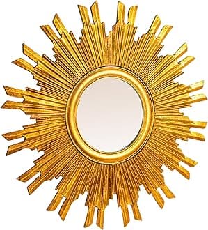 Creative Co-Op Gold Sunburst Mirror