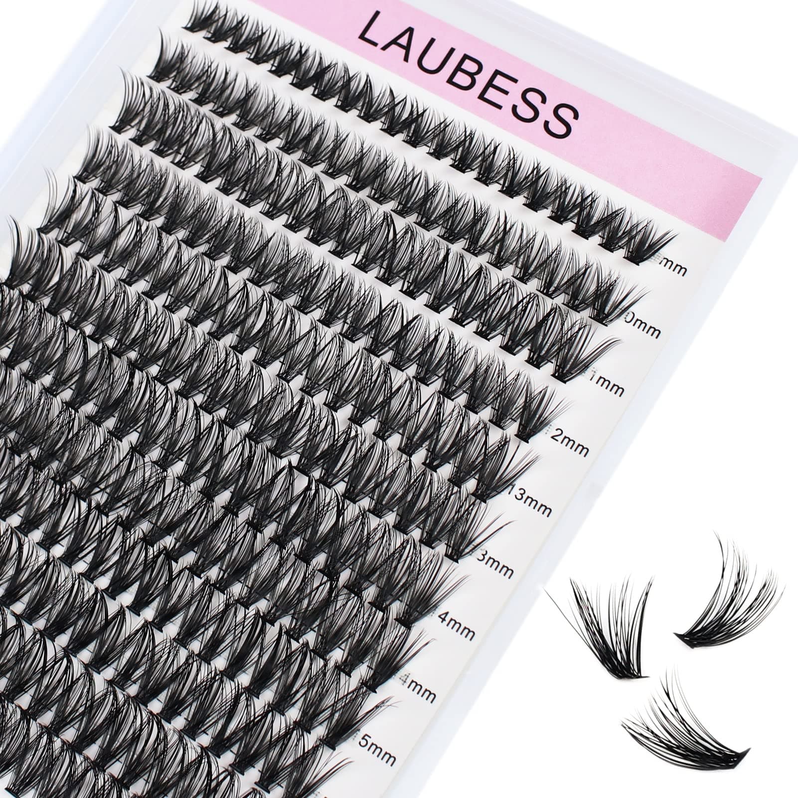 Cluster Lashes 40D Eyelash Clusters Mixed Tray Wispy Lash Clusters Extensions D Cluster Eyelash Extensions Individual Lashes DIY Lash Extension (40D-0.07D-9-16mm)