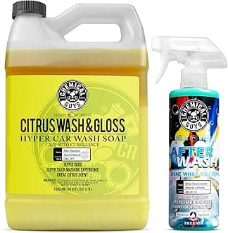 Chemical Guys CWS_301A Car Wash, Dry & Shine Bundle - Citrus Wash & Gloss Foaming Car Wash Soap, 128 oz (1 Gallon) + After Wash Gloss Boosting Drying Aid (16 oz) (2 Items) Works on Cars, Trucks, SUVs