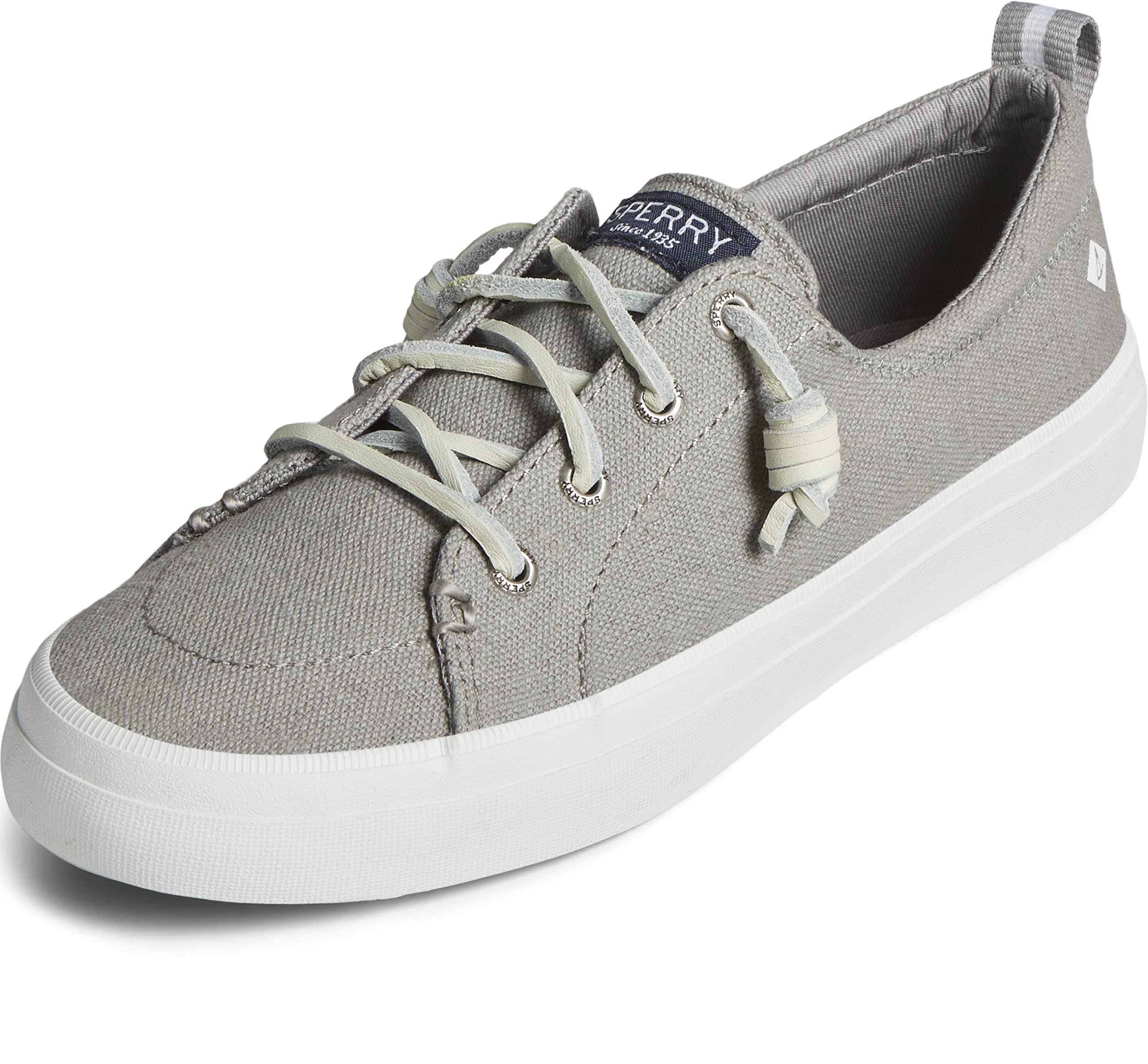 Womens Crest Vibe Linen Sneaker, Grey, 7