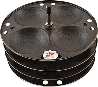 Jain Stainless Steel Nonstick 4 Plate Idly Stand | Idli Maker | Nonstick Idli Stand with Holes for 7.5 LTR Prestige Pressure Cooker (16 Idly).