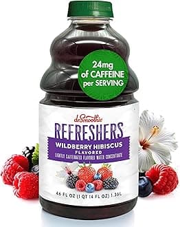Dr. Smoothie Refreshers Wildberry Hibiscus – Made with Real Fruit Juice – Drink Concentrate, No Artificial Colors, Shelf-Stable – Lightly Caffeinated with Green Coffee Extract (46 oz Bottle)
