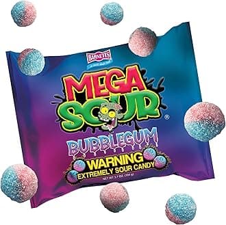 Mega Sour Candy Bubblegum 104g - Trendy Sweet Bags - Traditionally Handmade Sweets - Sour Coating Lasts 20 Seconds - Candies for Party Bag, Gift Hamper, or Hamper Box