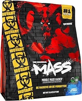 MUTANT Mass Weight Gainer Protein Powder with a Whey Isolate, Concentrate, and Casein Protein Blend, for High-Calorie Workout Shakes, Smoothies and Drinks, 2270g - Vanilla Ice Cream