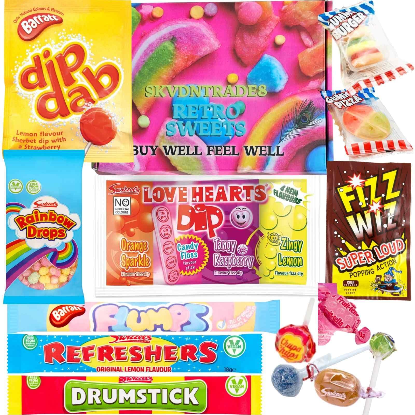 Sweets Gift Box Sweet Hamper Letterbox Retro Sweets Candy Gift Kids for Him or Her Presents for Birthday, Get well Soon, Christmas, Valentines, and Any Occasions perfect sweets gift box