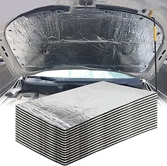 15Pcs 276mil 40×25cm Aluminum Foil Heat Shield Mat 1.5sqm Sound Deadener Mat Noise & Heat Insulation Moistureproof Waterproof for Car Hood Ceiling Door, Sound Deadener for Cars