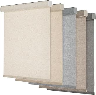 Persilux Light Filtering Roller Shades for Windows,Cordless,Linen Fabric,Roller Blinds,Thermal Insulated Fabric UV Protection Shades for Home,Office,Bedroom,Door,Light Filtering-Cream,Custom Now
