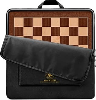 18.875" Professional Wooden Tournament Chess Board/Mahogany and Maple Inlaid /2.0" Squares w/o Notation/Board only
