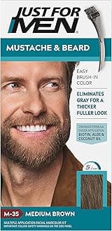 Just for Men Color Gel Mustache & Beard M-35 Medium Brown 1 to EA (4 Pack) 4 Pack