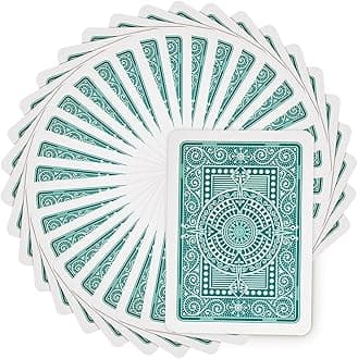 Texas Poker 2 Jumbo Index 100% Plastic Playing Cards (Dark Green)