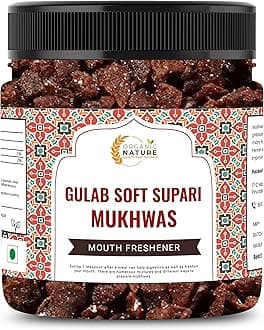 Organic Nature Soft Gulab Supari Mouth Freshener Sweet Rose Supari (Jar Pack) (300 Grams (Pack of 1 of 300 Grams))