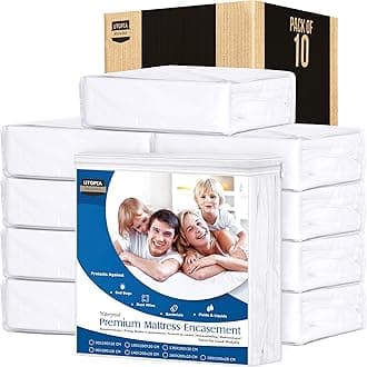 Utopia Bedding Premium Zippered Waterproof Mattress Encasement - Bed Bug and Dust Mite Proof Mattress Cover - Ample Zip Opening (10, Pack of 10 | Super King - 180 x 200 x 20 cm)
