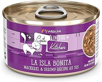 Weruva Cats in the Kitchen Grain-Free La Isla Bonita Mackrel & Shrimp Recipe Wet Cat Food, 90ml, 24 Ct