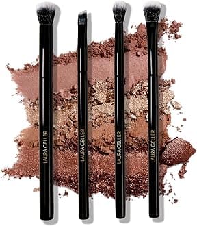 LAURA GELLER NEW YORK Shadow Skills Eyeshadow Professional Vegan Makeup Brush Set | Apply Eyeshadow & More - Pack of 4