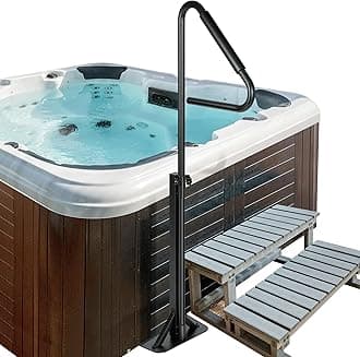 VIVOHOME 360 Rotatable Hot Tub Safety Handrail, Height Adjustable 31'' to 56'', Slide-Under Base Spa Step Handle 600 LBS Load/Rubber Sponge for Indoor Outdoor