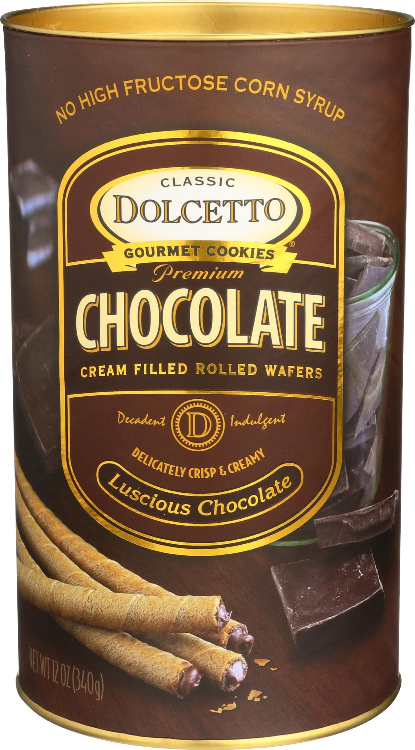 DOLCETTO Chocolate Wafer Rolls, 12 OZ