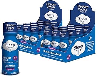 Sleep Shots (24 Count) Sleep Aids for Adults - 5mg Melatonin, GABA, 5-HTP - Natural Snoozeberry Flavor (Blue Raspberry) - Liquid Melatonin Supplement - Zero Sugar & Gluten Free - 2.5 oz