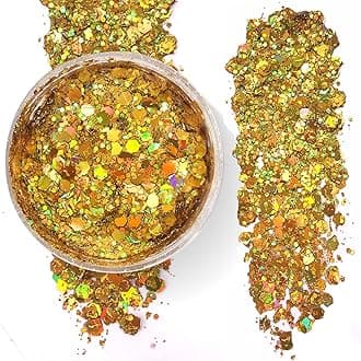 Gold - Holographic Body Glitter Gel for Body, Face, Hair - Vegan & Cruelty Free - Electric Bliss Beauty (Gold)