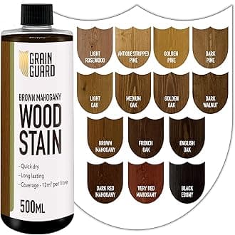 Wood Stain Water Based | Brown Mahogany | 500ml | Interior Furniture Stain | Light & Dark Stains | Eco-Friendly & Non-Toxic Wood Dye | Easy Application | Quick Dry & Low Odour