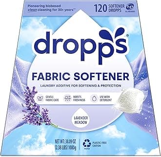 Dropps Laundry Fabric Softener Pods, Lavender Meadow (120 Pods) - Laundry Additive for Softening & Protection - HE Compatible Mineral Based Ingredients Laundry Supplies