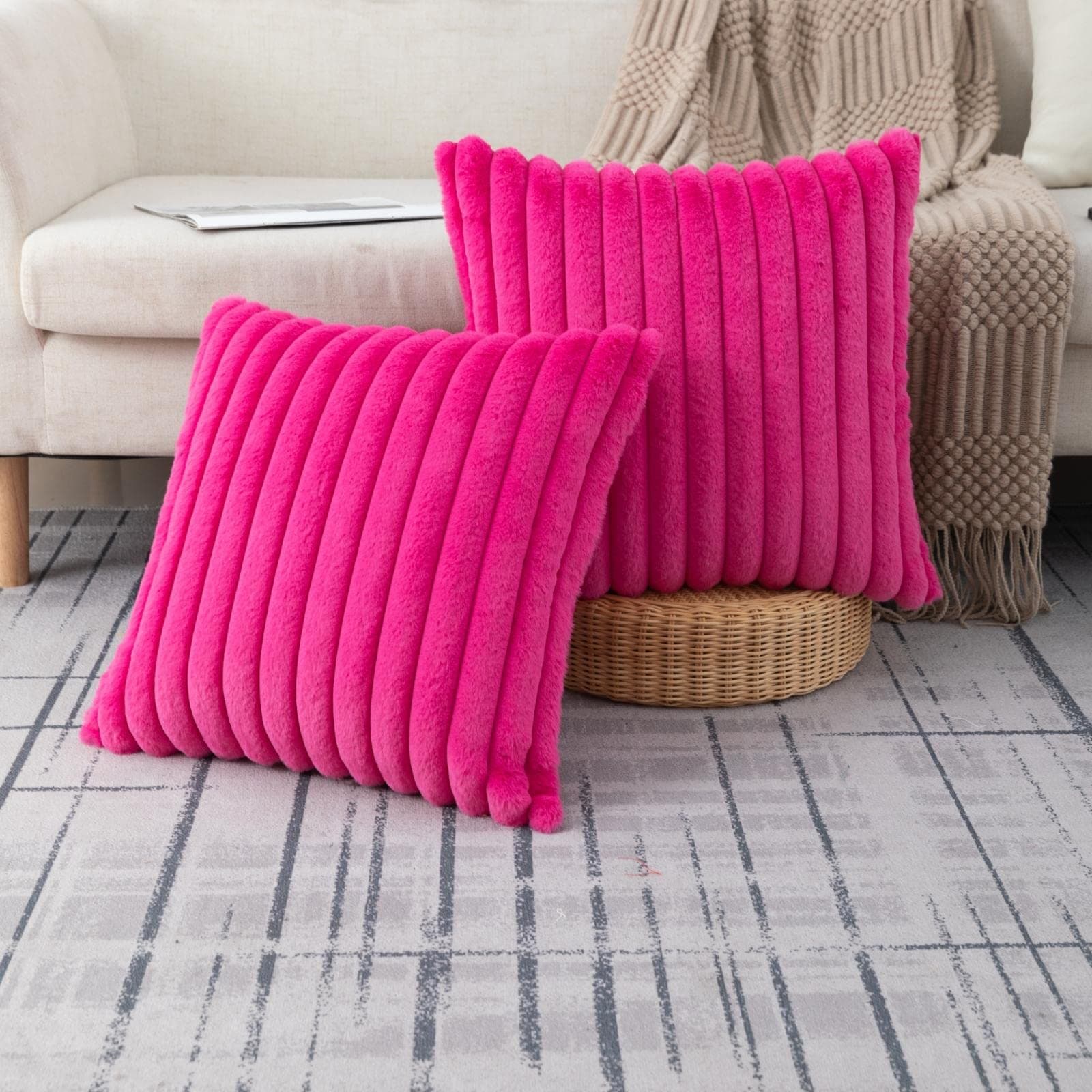 hot pink pillow covers