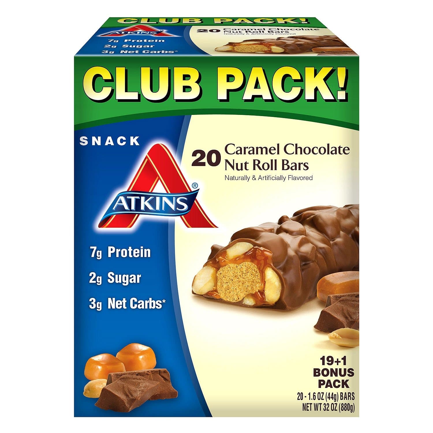 Atkins Snack Caramel Chocolate Nut Roll Pack