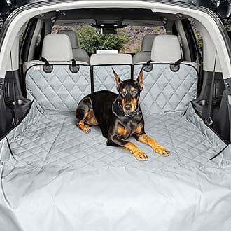 4Knines Split Cargo Liner for SUV – for Dogs & Pets, Heavy-Duty, Waterproof Trunk Mat & Cargo Cover – Fits 60/40 Split Bench & Armrest Pass-Through – Machine Washable, Non-Slip, Durable (Small, Grey)