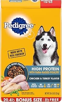 Pedigree High Protein Adult Dry Dog Food Chicken and Turkey Flavor, 20.4 Lb. Bag