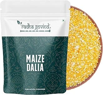 Radha Govind Organic Maize Daliya | Corn Daliya | Makke Ka Daliya 1000 Gram, Certified Organic