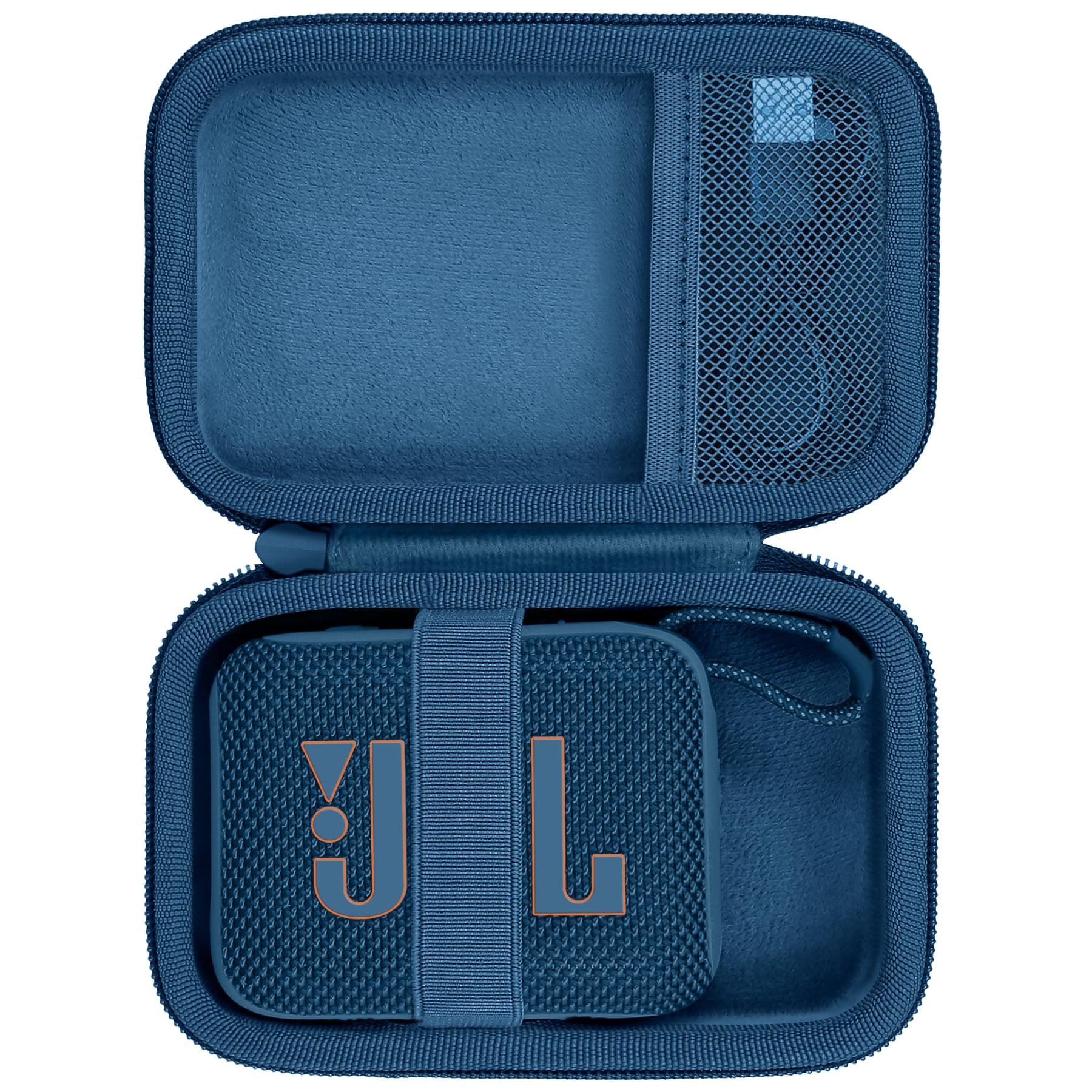 co2CREA Hard Carrying Case Replacement for JBL Go 4 Go 3 Go 5 Eco Portable Speaker (Black Case + Inside Blue)