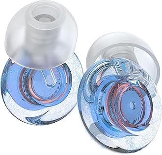 Yawsoy Ear Plugs for Concerts, 2 Pack High Fidelity Ear Plugs, Reusable Silicone Earplugs for Concert, Rave, Work, Musicians, 5 Pair Ear Tips, 18-25 dB Concert Ear Plugs for Noise Cancelling(Blue)