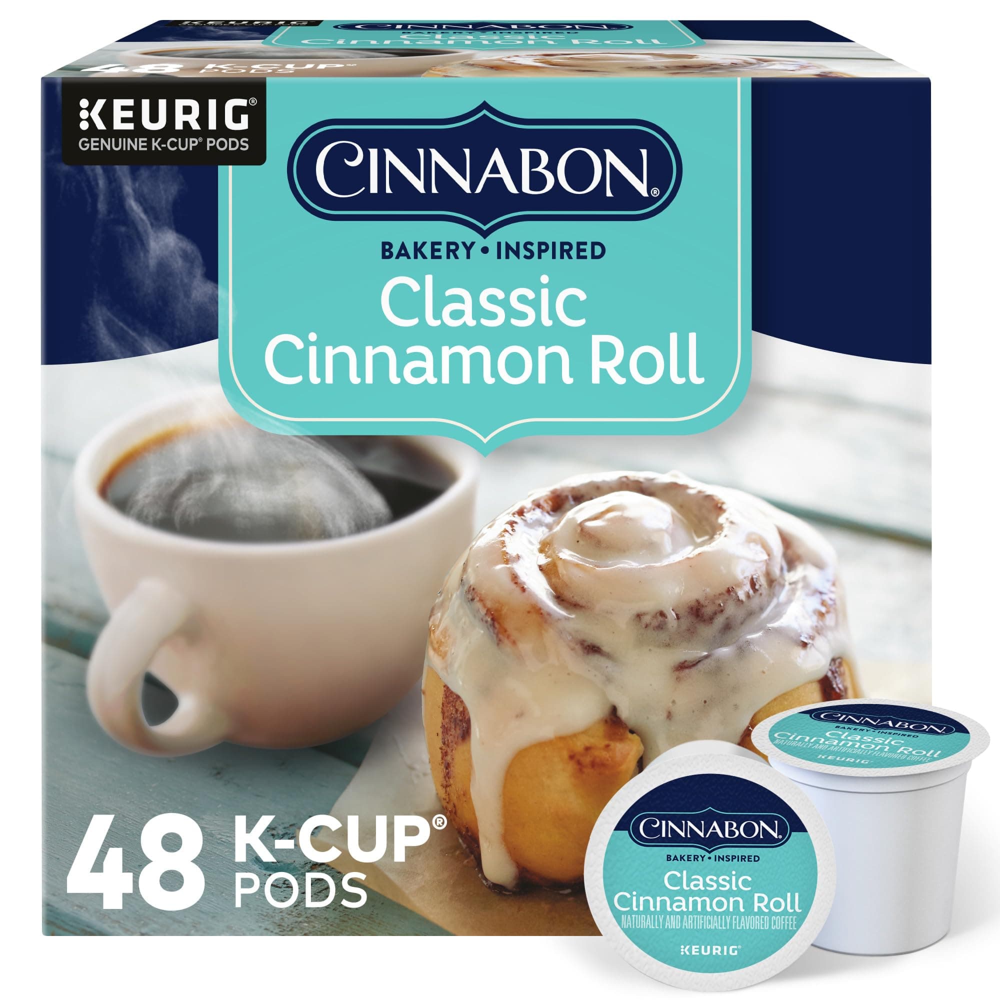 Classic Cinnamon Roll Keurig Single-Serve K-Cup Pods, Light Roast Coffee, 48 Count