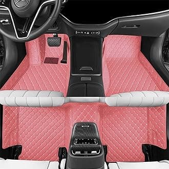Custom car Floor mat is Compatible for Mercedes-Benz，to All Models for Benz (2000-2025) C260/C200/S500/ A260/ B200，Luxurious ‌All-Weather car Floor MATS. (Pink.)