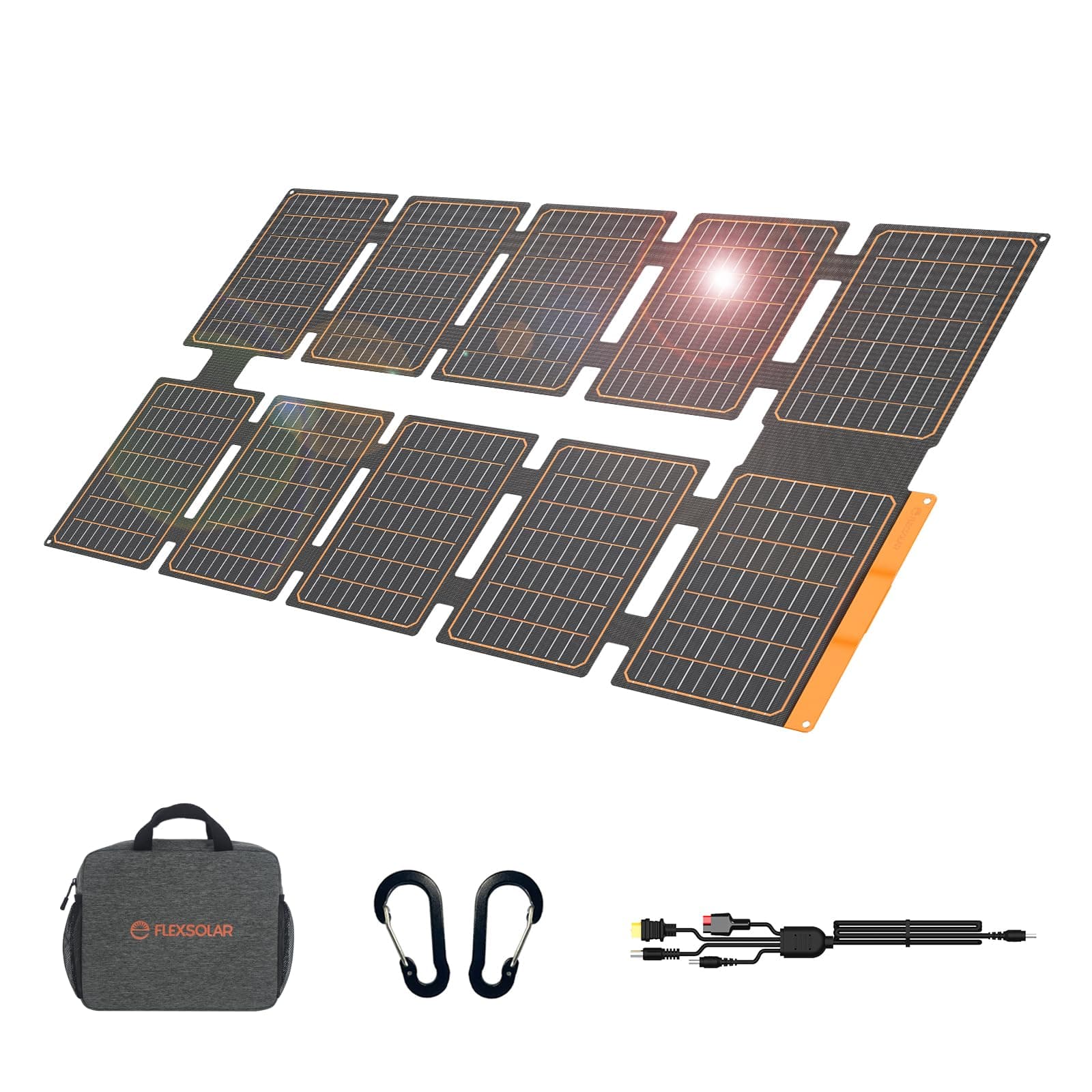 100 W Foldable Solar Panel, USB-C/USB-A/DC Output, Solar Charger, IP67 Waterproof, Dustproof, Earthquake, Disaster, Power Outage, For Outdoor Phone, Pad, Laptop, Android Compatible