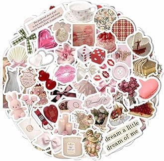 100Pcs Coquette Stickers - Coquette Aesthetic, Small Waterproof Pink Sticker Sheets for Phone Cases, Gifts for Women & Men