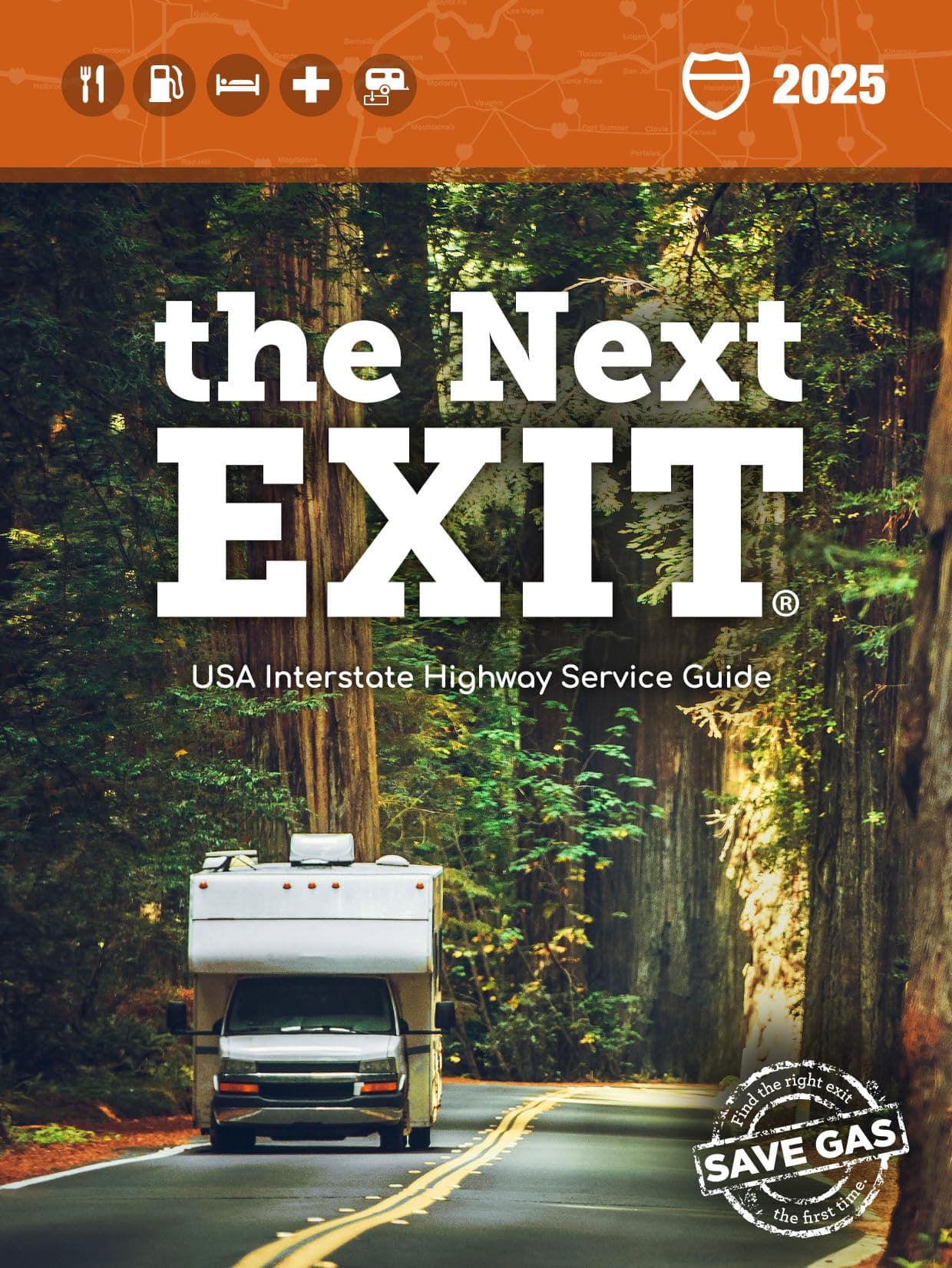The Next Exit 2025: USA Interstate Highway Service Guide Paperback – Big Book, 17 December 2024