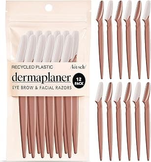 Kitsch Dermaplane Razor for Women Face – Face Razors for Women & Men, Eyebrow Trimmer & Face Shaver – Exfoliating Facial Razor & Skin Care Tool for Smoother Skin - Terracotta, 12 pcs