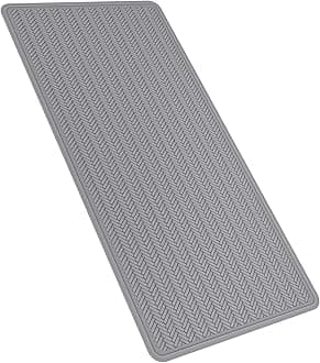 OTHWAY Non Slip Bathtub Mat, Extra Long 43x92 cm Rubber Bath Tub Shower Mat, Soft Mat for Bathroom Tub with Strong Suction Cups (Grey)