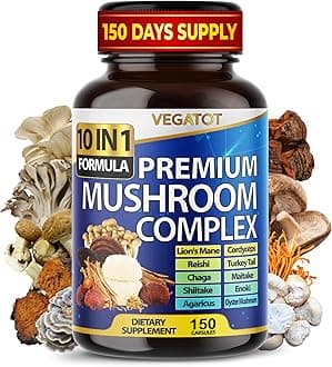 10 in 1 High Strength Mushroom Supplement - Lions Mane, Cordyceps, Reishi - Brain Supplements for Memory and Focus ** 5-Month Supply