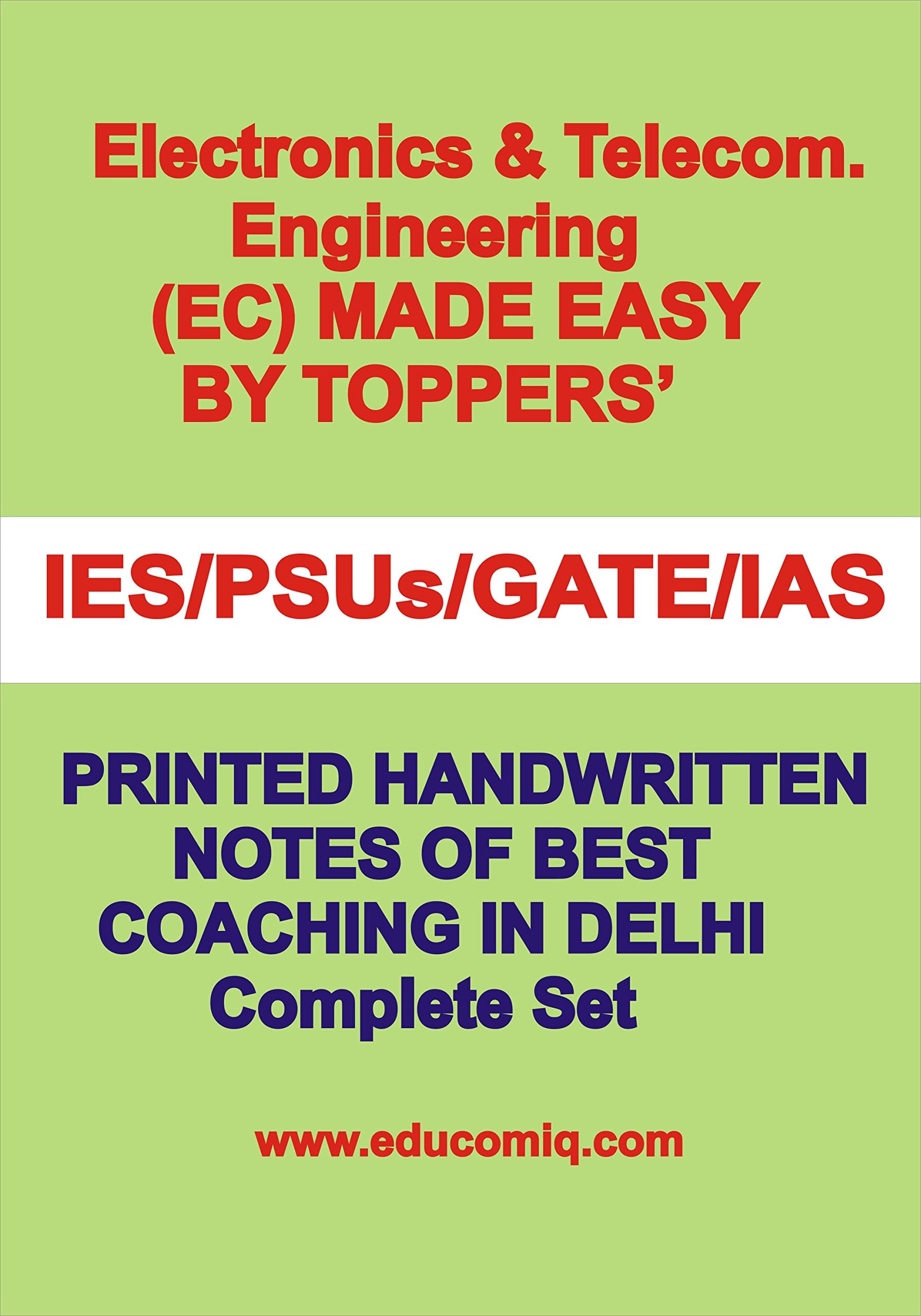Electronics and Communication [ECS] Handwritten Notes [IES] [GATE] [PSU] [IAS] [Best Coaching in Delhi]] [Spiral-bound]