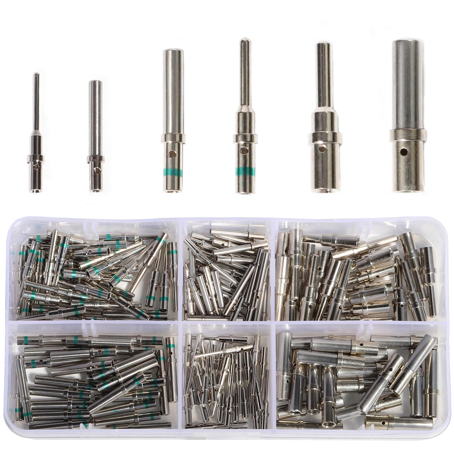 Deutsch Solid Contact Kit Barrel Style Contacts Size 12 16 20 Male Female Terminals DT Series Pin Stainless Steel Crimp Solid Female Male Terminal Set Solid Contacts Socket Connector Wire